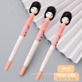 Pink Prinzessin Stifte 3pcs/Los 0,5mm Puppengel Stift Schwarz Tinte süßes Gelpen